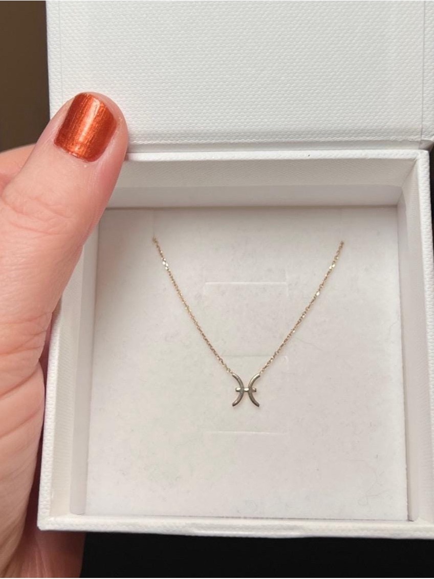 Mejuri 14k Solid Yellow Gold Pisces Fish Sign Zodiac Horoscope Dainty Necklace